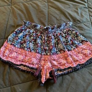 NOBO patterned rayon shorts